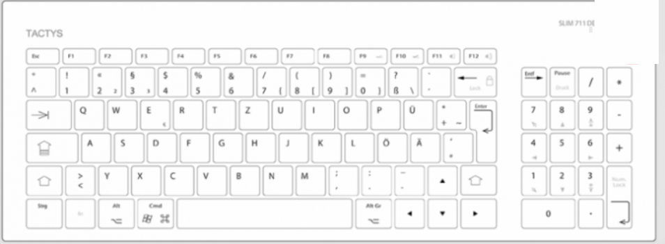 Tastiera Medicale Con Tastierino Numerico SLIM 1007 TACTYS In