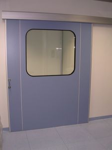 porta scorrevole / per camera bianca / per l'industria farmaceutica / automatica