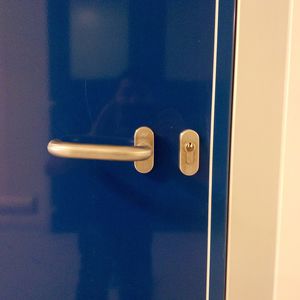 maniglia per porta di ospedale / in acciaio inossidabile