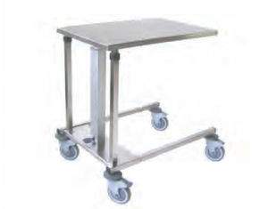 tavolo portastrumenti idraulico / ad altezza variabile / in acciaio inossidabile / con freno