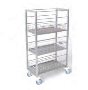 carrello di sterilizzazione / per cestelli di sterilizzazione / per contenitori di sterilizzazione / con ripiano