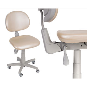 sgabello per studio odontoiatrico / ad altezza regolabile / con schienale / con rotelle