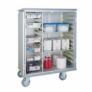 armadio per ospedale / con cestello / 2 porte / con rotelle