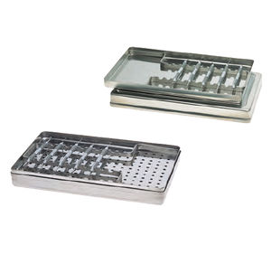 vassoio di sterilizzazione per strumenti odontoiatrici / in acciaio inossidabile / perforato / non perforato