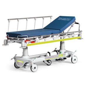 barella con carrello da trasporto / idraulica / ad altezza regolabile / a 2 sezioni