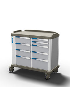 carrello di trasporto / di distribuzione di farmaci / multifunzione / con piano di appoggio