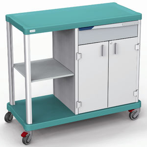 carrello di trasporto / portabiancheria / a doppia porta / con ripiano