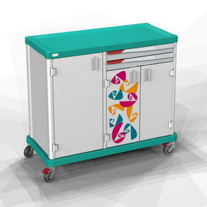 carrello di trasporto / portabiancheria / con ripiano / 2 vassoi