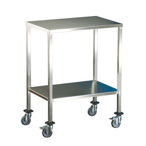 tavolo portastrumenti 2 ripiani / con rotelle / in acciaio inossidabile