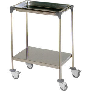 tavolo portastrumenti 2 ripiani / con rotelle / in acciaio inossidabile
