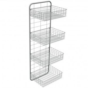 scaffalatura 4 ripiani / per cestelli / da parete / in acciaio inox