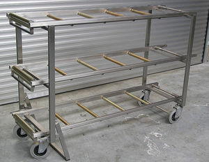 scaffalatura 3 ripiani / per stoccaggio di cadaveri / in acciaio inox / mobile