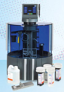 sistema di preparazione dei campioni per ematologia / per tessuti / automatico / tramite colorazione