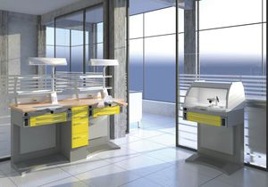postazione di lavoro per laboratorio odontotecnico modulare / con illuminazione / con cappa / con lavandino