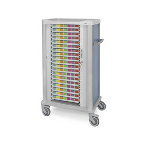 carrello di distribuzione di farmaci / di trasporto / per farmaci / con serrandina