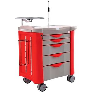 carrello multifunzione / di emergenza / per prelievo di sangue / per sutura
