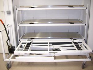 carrello di carico / mortuario / di stoccaggio / per bare