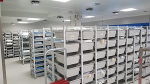scaffalatura modulare / per cestelli / per contenitori / con struttura aperta