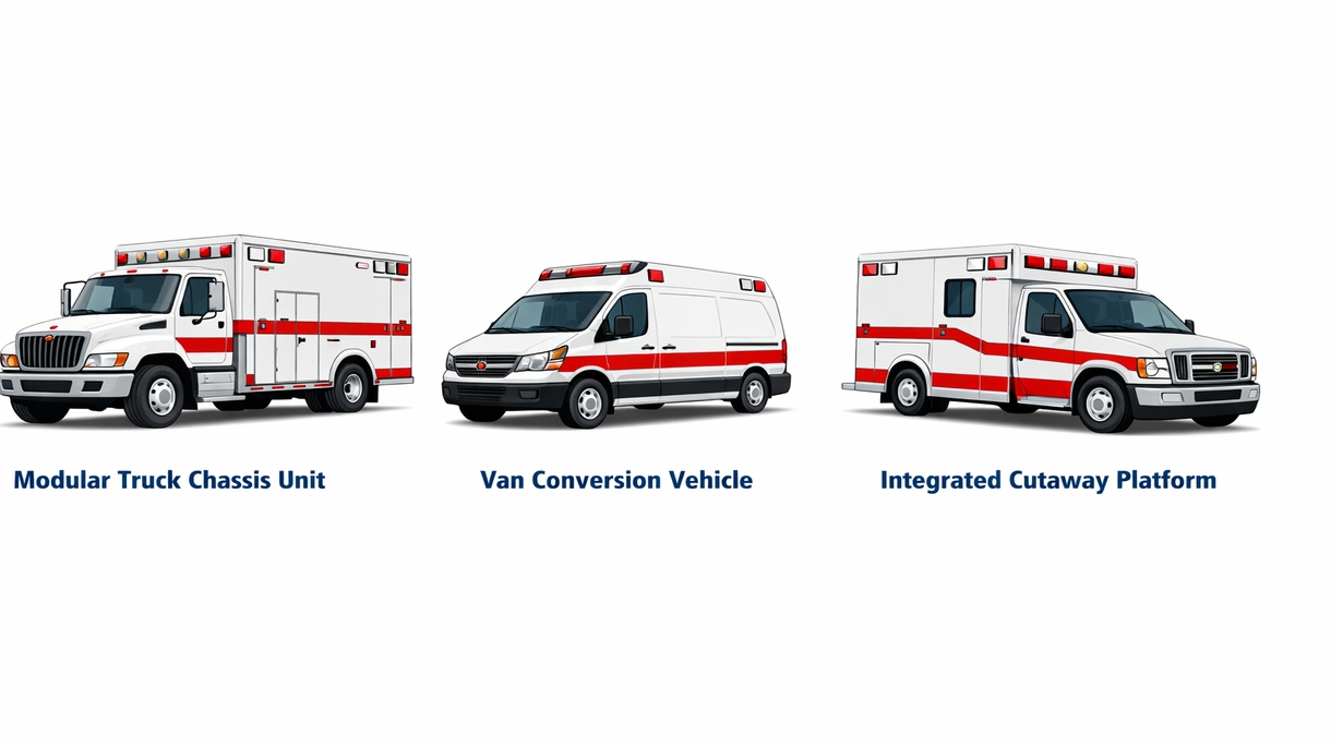 Primo piano degli interni di un'ambulanza specializzata con prese di gas medicinali integrate, pannelli di controllo digitali e postazioni di lavoro.