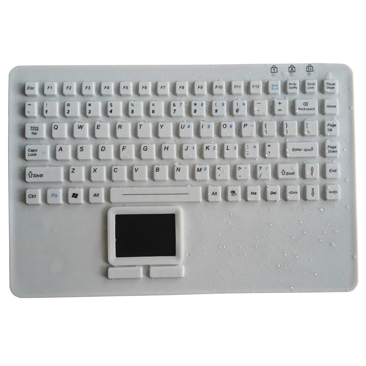 Tastiera medicale con touchpad PM345TP PAC Technology in silicone / in gomma siliconica / USB