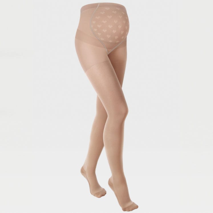 CALZITALY Collant Premaman Riposanti a Compressione Media per Gravidanza, Nero, Naturale, Powder, 20 Den, Made in Italy (IT, Testo, S, Regular, Regular, 2 Paia - Nero