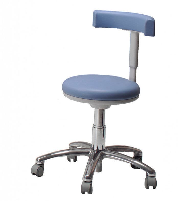 Sgabello Basso Con Rotelle E Schienale In PU Impermeabile – Girevole 360°, Morbido E Comodo, Bianco