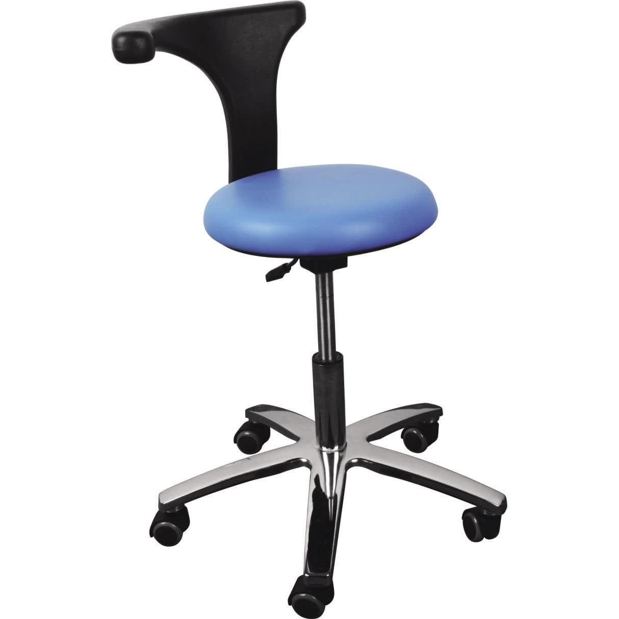 SixBros. Sgabello Ufficio Imbottito In Ecopelle Bianco Avorio - Altezza Regolabile, Seduta Confortevole, Modello M-95027/193