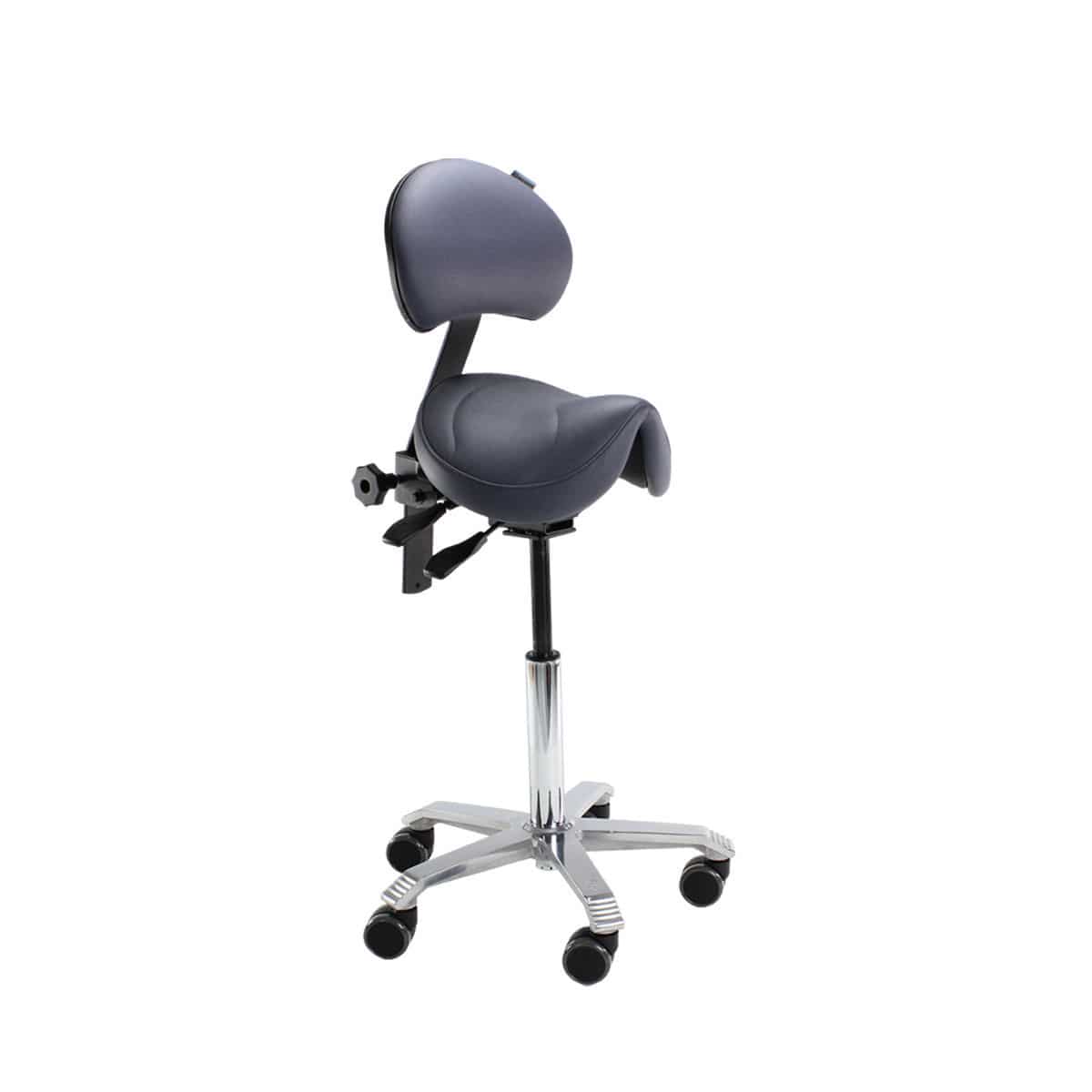 Sgabello Basso Con Rotelle E Schienale In PU Impermeabile – Girevole 360°, Morbido E Comodo, Bianco
