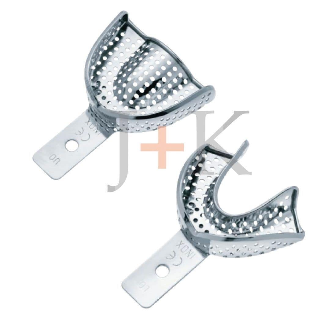 Set 6 Vassoi Per Impronte Dentali In Metallo, Edentuli Superiori/Inferiori, Taglia Tedesca, DawnProMed - Foto 3