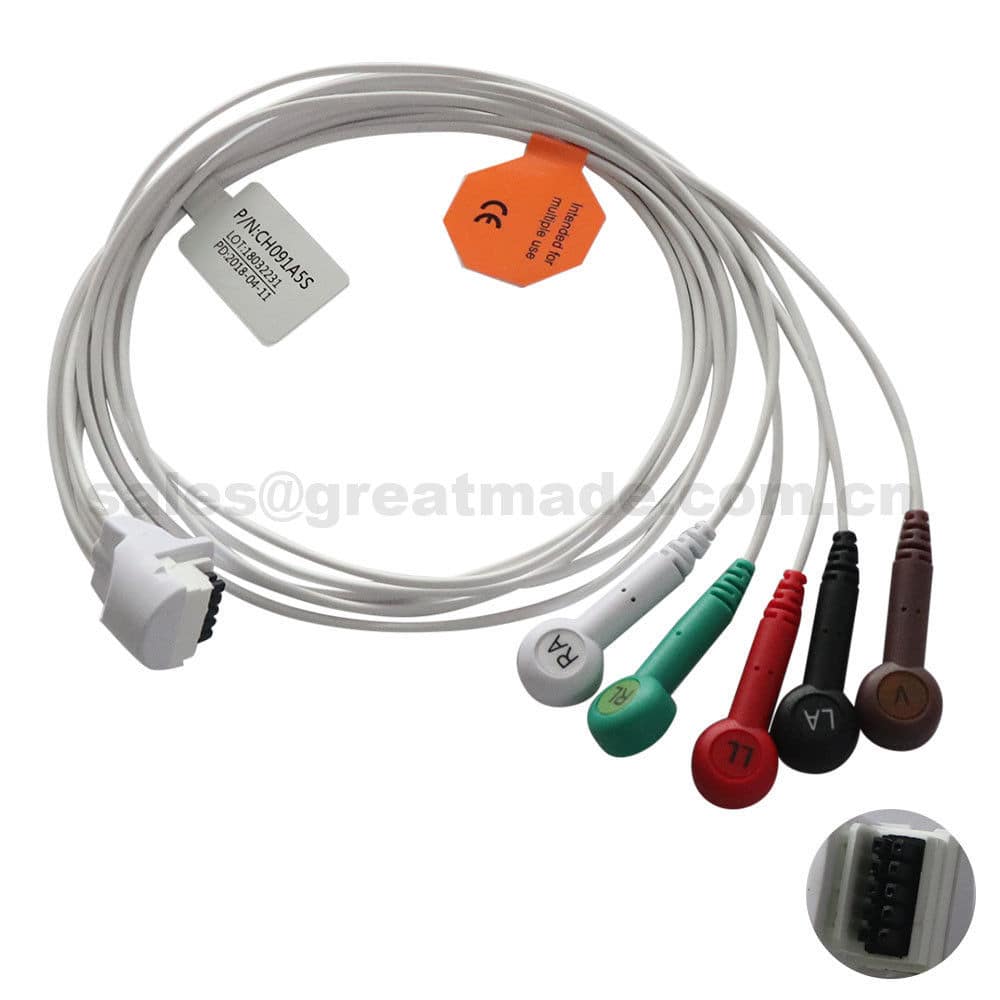 Cavo ECG 3 Derivazioni Per Monitor Paziente HP Philips Agilent 12 Pin 3 Metri