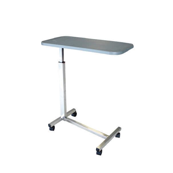 Tavolino Mobile Regolabile Con Ruote, Scrivania Letto A Scomparsa In MDF E Acciaio, Altezza 65-95cm E Lunghezza 115-210cm, Colore Nero