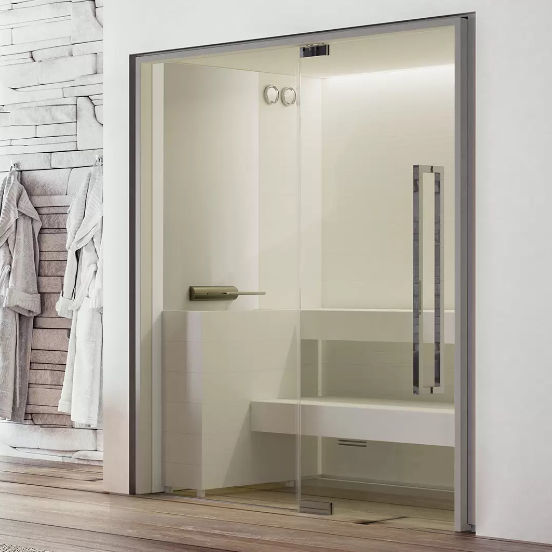 Scomparti Per Versamento Sauna (Ventaglio) - 4 Misure: Mini, Standard, Plus, Jumbo, In Legno Marrone Scuro