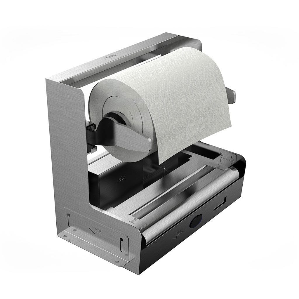 Chonor Dispenser di Tazze di Carta, Design a Doppio Antipolvere Trasparente Portabicchieri di Distributori d'Acqua, per Bicchieri di Plastica, Bicchieri di Carta e Coni di Carta ecc(Beige