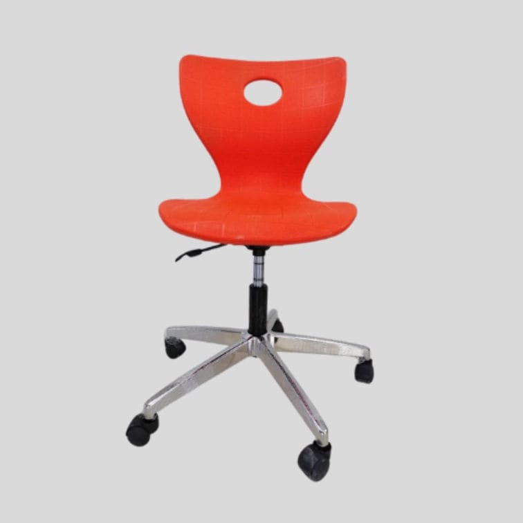 Sgabello Girevole Con 5 Ruote Display4top - Sedile Imbottito In Pelle PU, Altezza Regolabile 42-60 Cm