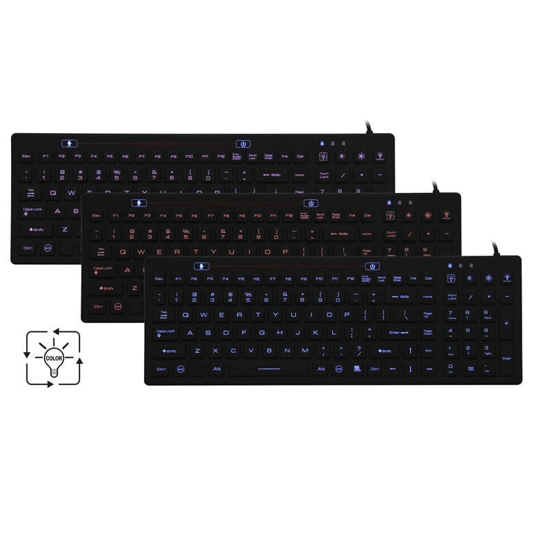 Tastiera Silicone IP67, 106 Tasti, USB Con Tastierino Numerico Trackball E Retroilluminata