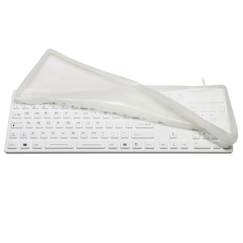 Tastiera Flessibile USB/PS2 Impermeabile Blu – Arrotolabile Con Layout Tedesco E Tastierino Numerico - 3