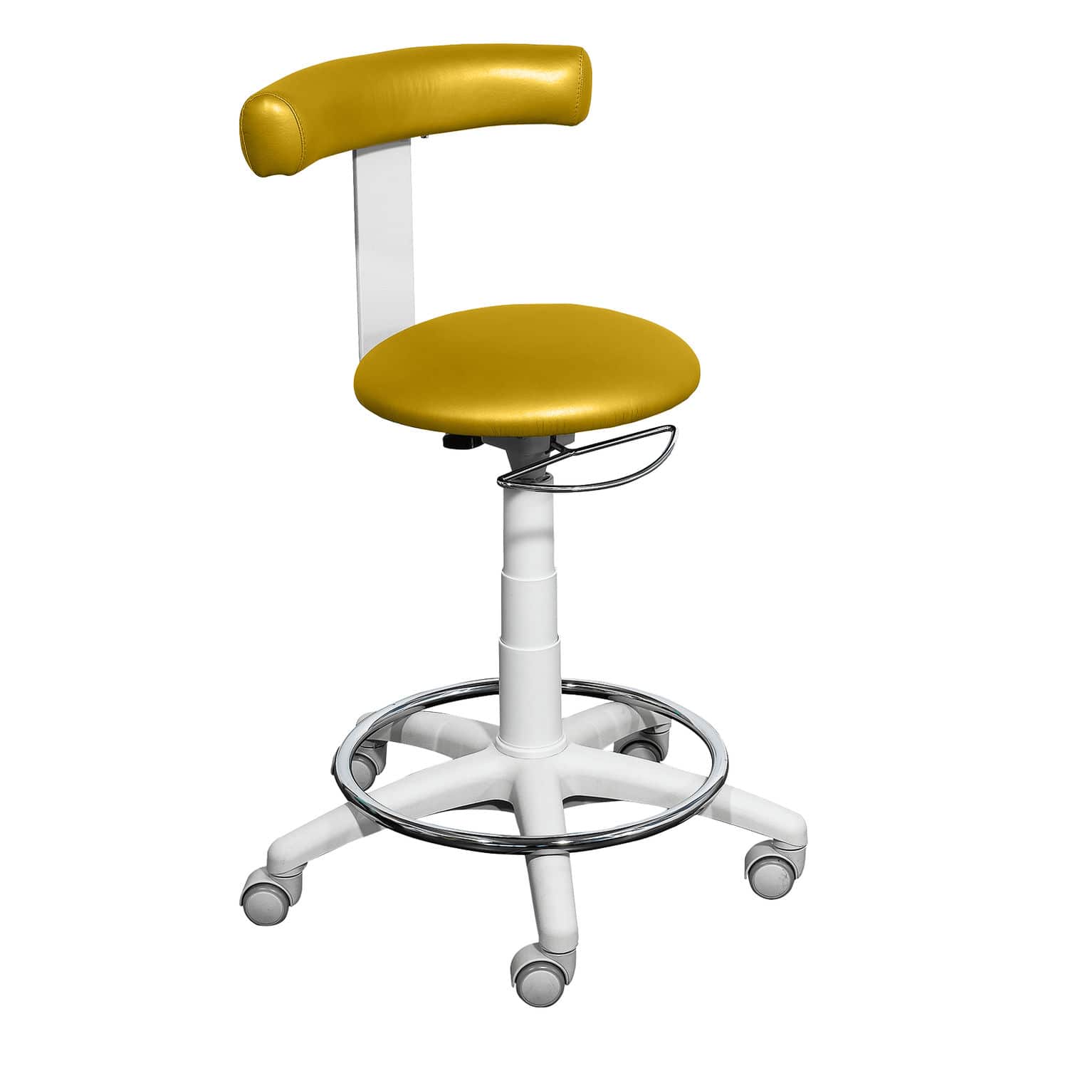 Sgabello Da Lavoro Girevole Con Schienale - Per Estetiste, Ambulatori, Ufficio | Eco Pelle - Foto 10