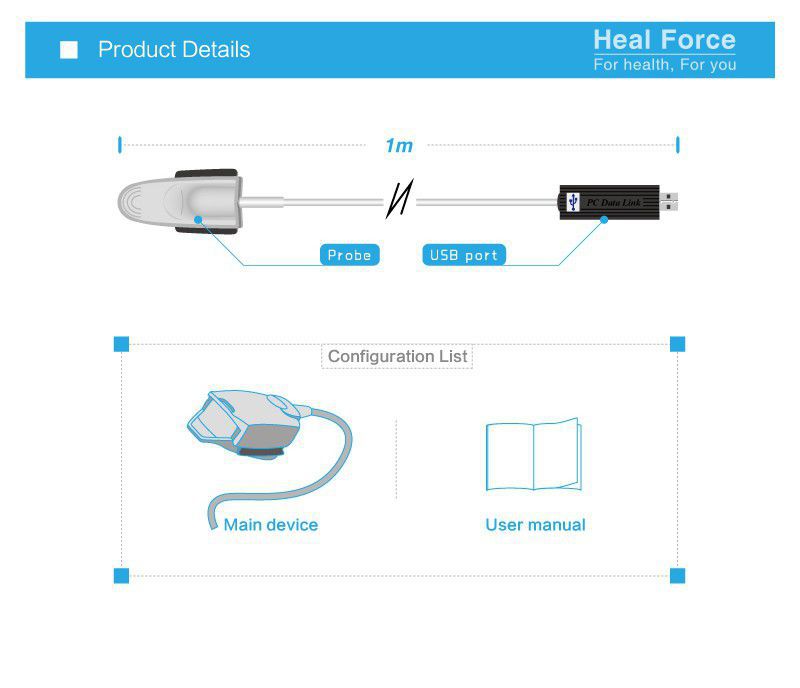 Sensore Spo2 Digitale Oxisensor Heal Force