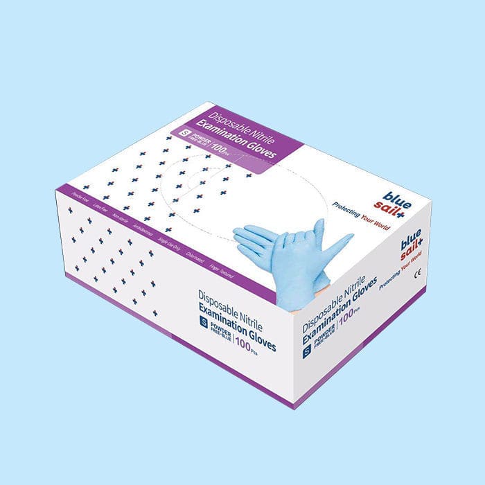 Guanti In Nitrile Monouso, Senza Lattice E Senza Polvere, Scatola Da 200 Pezzi, Colore Blu, AQL 1.5, EN 455, Uso Medico E Industriale