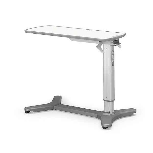 Tavolino Mobile Regolabile Con Ruote, Scrivania Letto A Scomparsa In MDF E Acciaio, Altezza 65-95cm E Lunghezza 115-210cm, Colore Nero