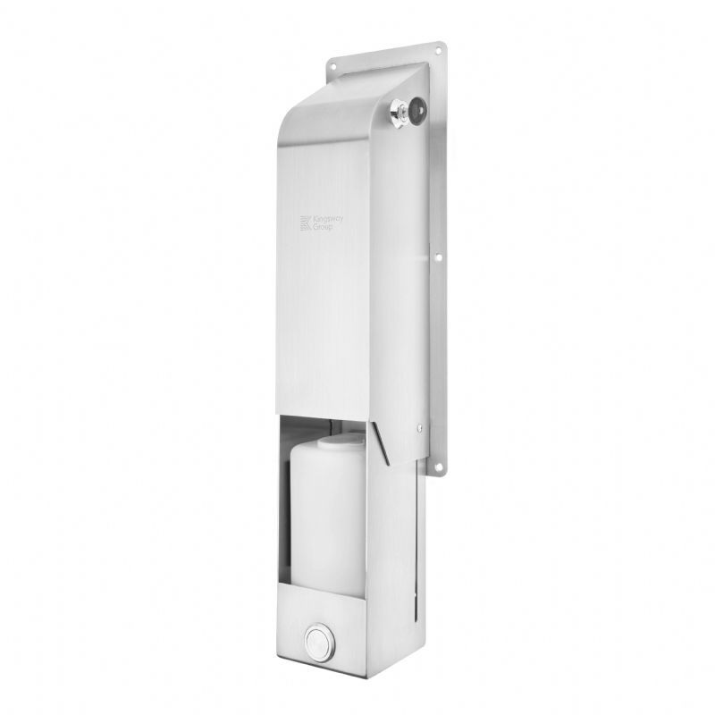 Dispenser Sapone Da Parete QWORK®, Acciaio Inox 304, 200ml, Per Doccia E Bagno, Finitura Cromata Lucida