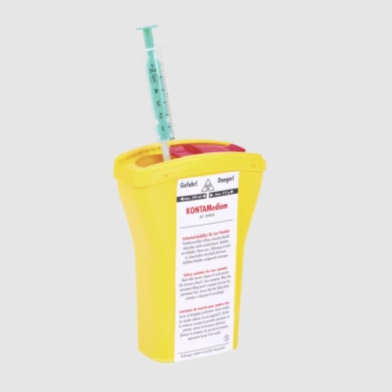 Lo Spreco Clinico Contaminato Medico Di Sharps Di Rischio Biologico Rosso Contiene 118259026 - Foto 6