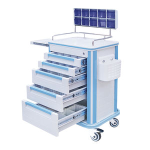 carrello per anestesia / per uso generale / con cestello per rifiuti / con contenitore laterale