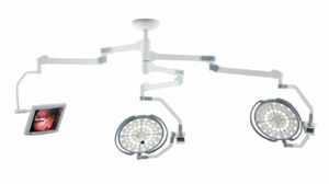 lampada scialitica a soffitto / a LED / con videocamera / 2 bracci