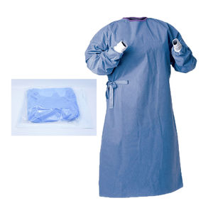 BORNOVA Camice Medico Monouso Per Pazienti, PP 25 GSM, Blu Scuro, Taglia Universale - Isolante E Confortevole