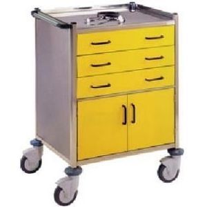 JABO Carrello Portaoggetti 3 Livelli Chiuso A Chiave, 275 Kg, 90x50x103 Cm, Nero JB-3KD1