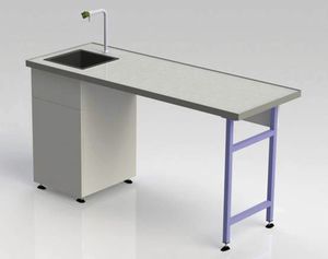 banco da laboratorio con lavandino