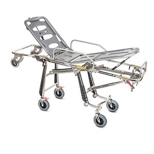 barella con carrello per ambulanze / manuale / ad altezza regolabile / autocaricante