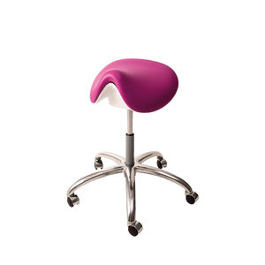 sgabello per studio odontoiatrico / con rotelle / a forma di sella