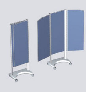 paravento medicale pieghevole / con rotelle / portatile / 3 pannelli